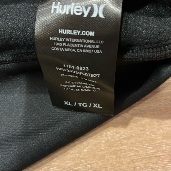 NWT Men’s Hurley Black Logo Hoodie Size XL - Picture 3 of 3